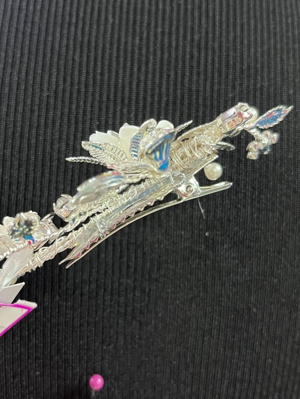 Bridal Hair Clip Bel Aire 2181 Silver/Ivory NWT - Picture 3 of 5